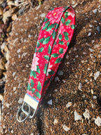 Christmas Poinsettia Keyfob Wristlet by Hoosier Handkerchief Company