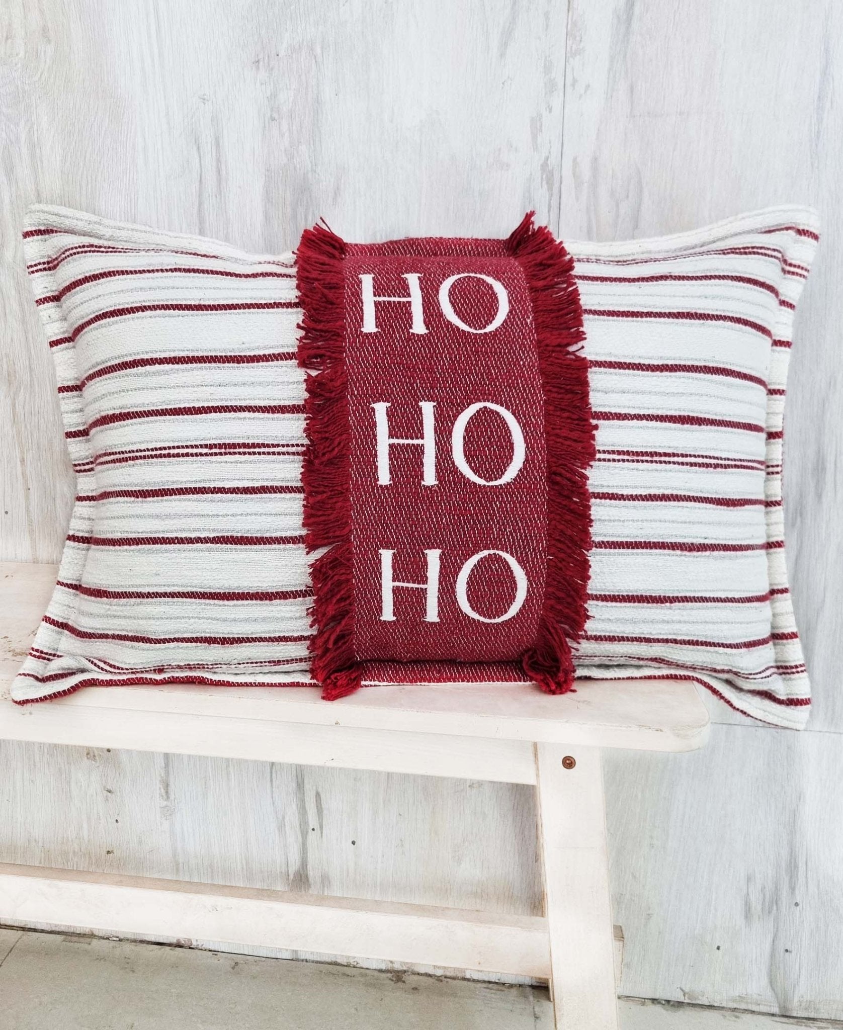 Christmas Throw Pillow- HoHoHo 14" x 24" by Vibhsa