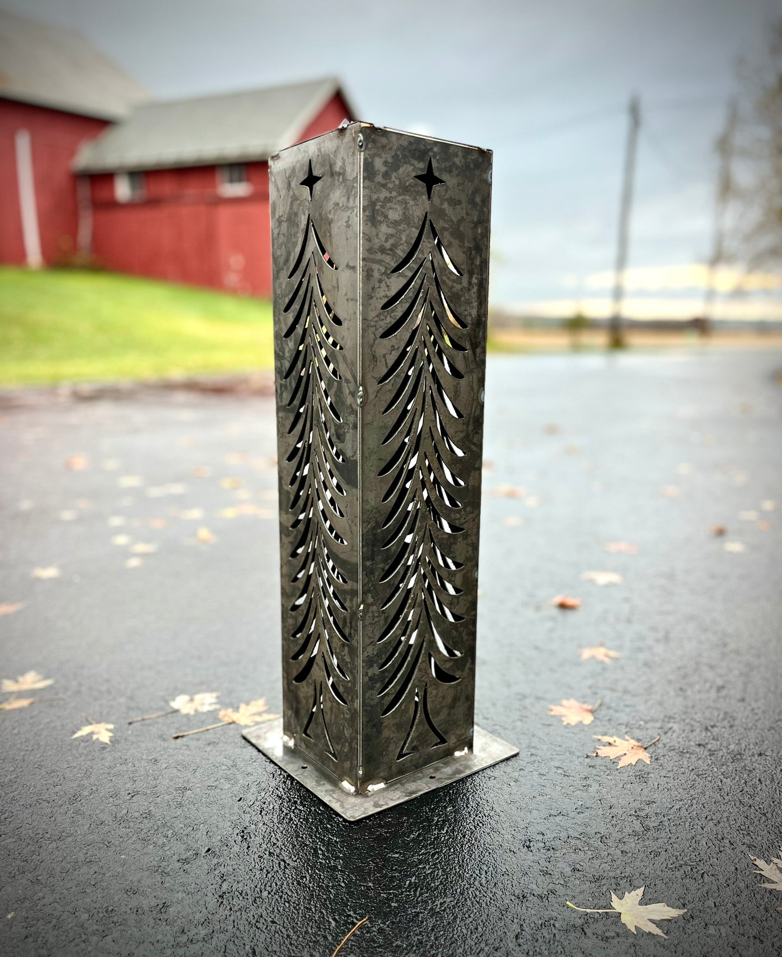 Christmas Tree Solar Luminary - Steel