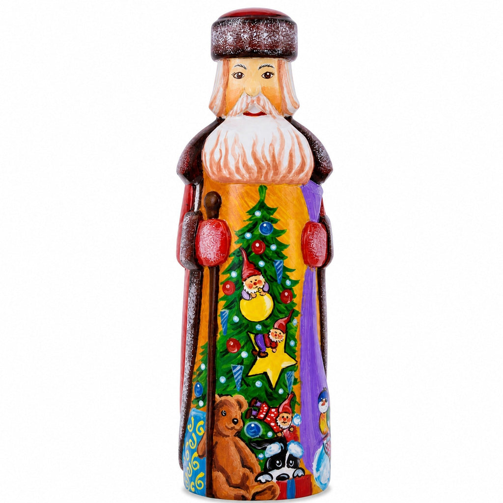 Christmas Tree with Gifts Hand Carved Wooden Santa Figurine 7.25 Inches Christmas Decor > Carved Wooden Santa La Vie Bien Christmas Tree with Gifts Hand Carved Wooden Santa Figurine 7.25 Inches