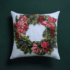 Christmas Wreath Decorative Throw Pillow 20" x 20" by Vibhsa