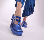 Chocolaticas® Chrome Crush Blue Women's Clog by Hot Chocolate Design