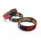 Chula Handmade Fabric & Leather Snap - on Bracelet - Guatemala Bracelets La Vie Bien Chula Handmade Fabric & Leather Snap - on Bracelet - Guatemala