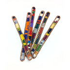 Chula Handmade Fabric & Leather Snap - on Bracelet - Guatemala Bracelets La Vie Bien Chula Handmade Fabric & Leather Snap - on Bracelet - Guatemala