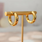 Chunky Huggies Hoop Earrings Earrings La Vie Bien Chunky Huggies Hoop Earrings