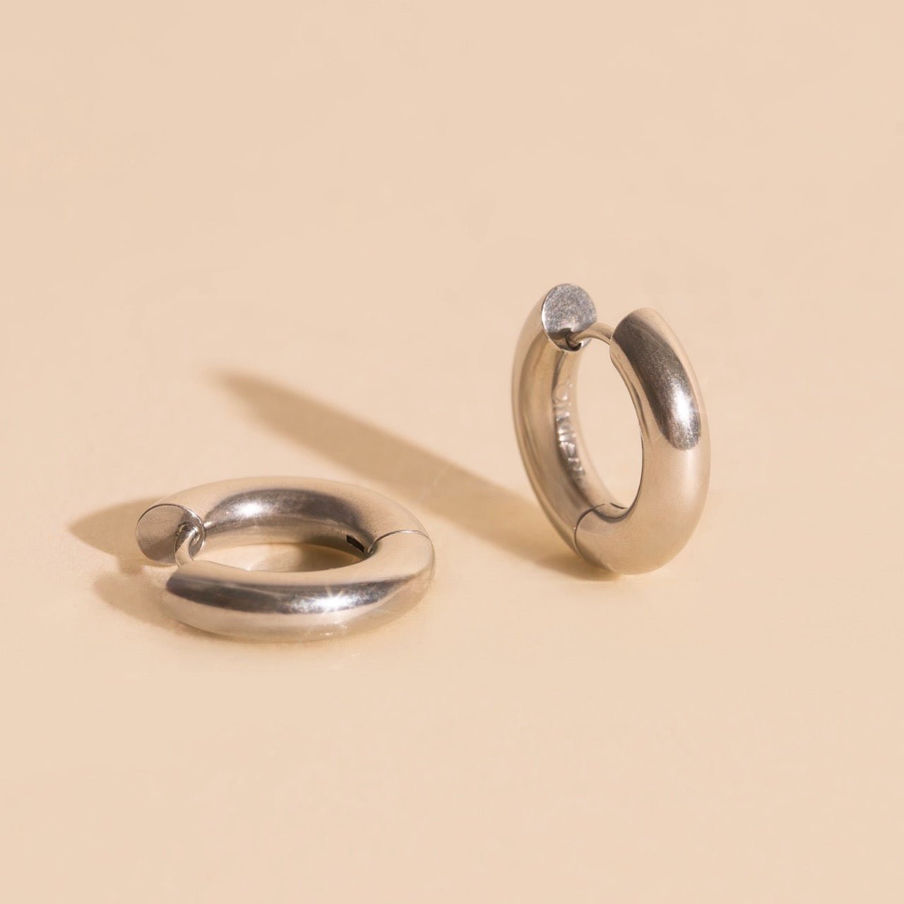 Chunky Rounded Huggie Hoop Earrings Chunky Rounded Huggie Hoops La Vie Bien Chunky Rounded Huggie Hoop Earrings