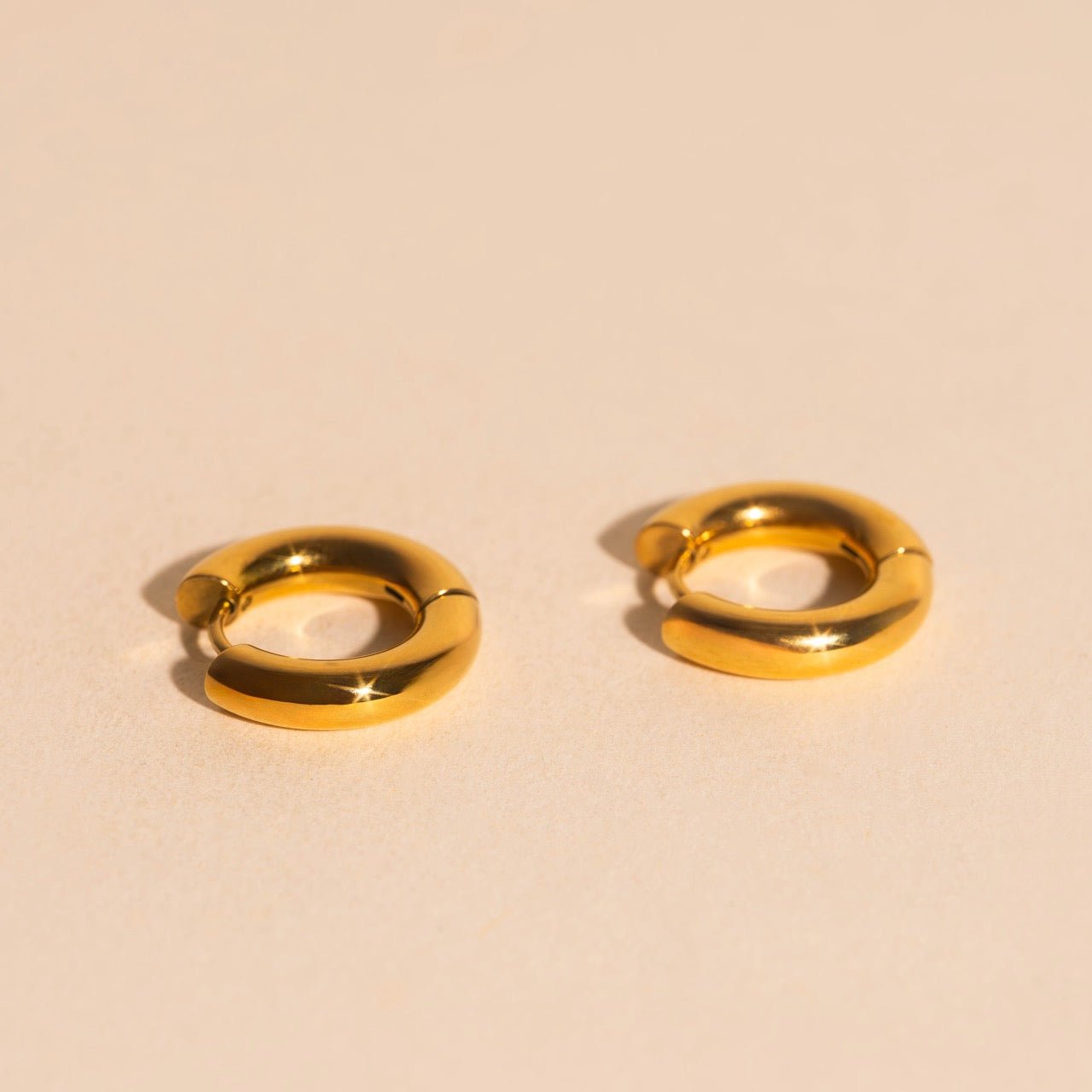 Chunky Rounded Huggie Hoop Earrings Chunky Rounded Huggie Hoops La Vie Bien Chunky Rounded Huggie Hoop Earrings