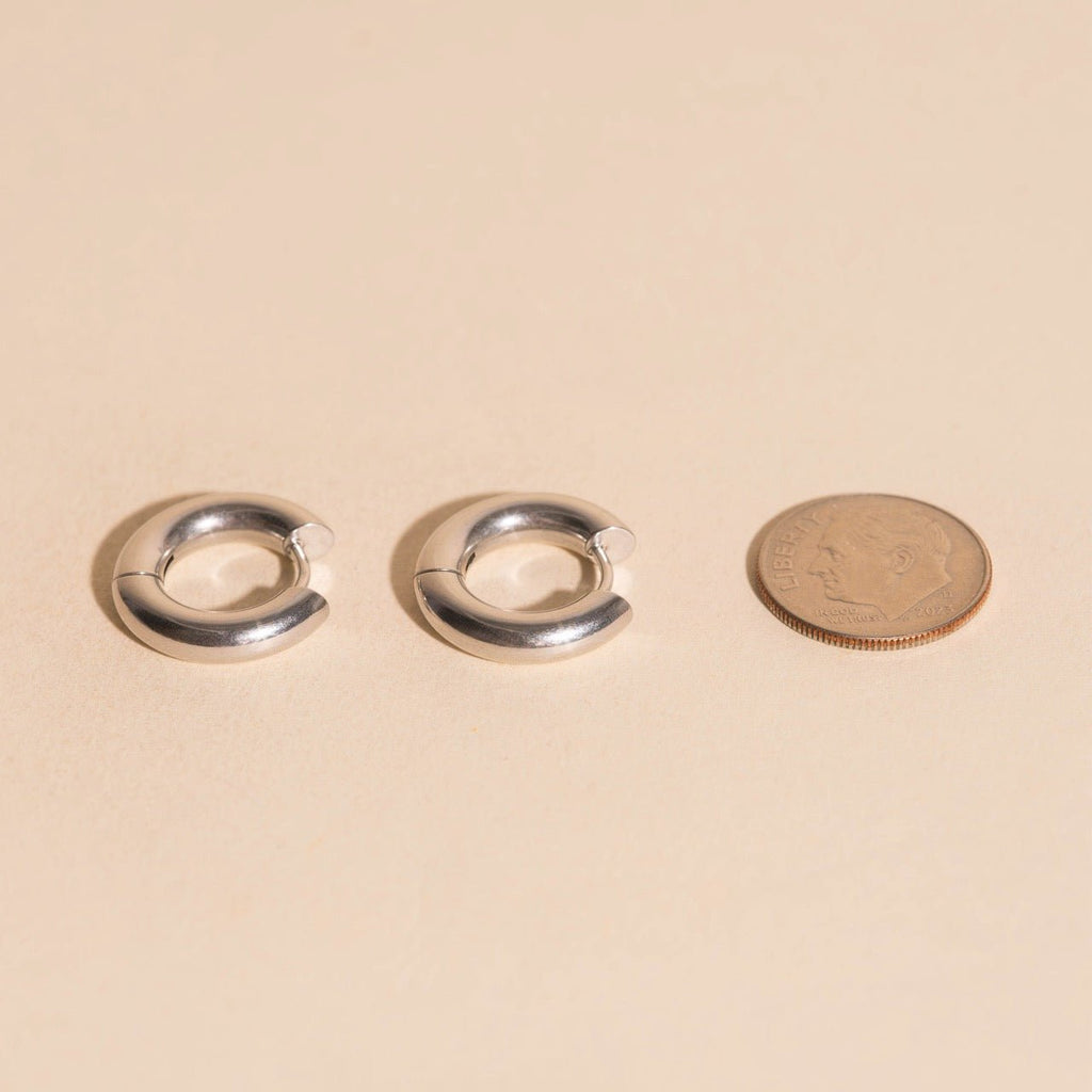 Chunky Rounded Huggie Hoop Earrings Chunky Rounded Huggie Hoops La Vie Bien Chunky Rounded Huggie Hoop Earrings