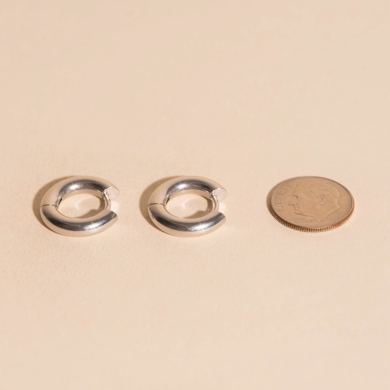 Chunky Rounded Huggie Hoop Earrings Chunky Rounded Huggie Hoops La Vie Bien Chunky Rounded Huggie Hoop Earrings