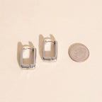Chunky Rounded Rectangle Huggie Hoop Earrings Chunky Rounded Huggie Hoops La Vie Bien Chunky Rounded Rectangle Huggie Hoop Earrings