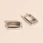 Chunky Rounded Rectangle Huggie Hoop Earrings Chunky Rounded Huggie Hoops La Vie Bien Chunky Rounded Rectangle Huggie Hoop Earrings