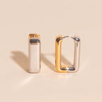 Chunky Rounded Rectangle Huggie Hoop Earrings by Oh Clementine