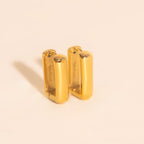 Chunky Rounded Rectangle Huggie Hoop Earrings Chunky Rounded Huggie Hoops La Vie Bien Chunky Rounded Rectangle Huggie Hoop Earrings