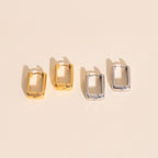 Chunky Rounded Rectangle Huggie Hoop Earrings Chunky Rounded Huggie Hoops La Vie Bien Chunky Rounded Rectangle Huggie Hoop Earrings