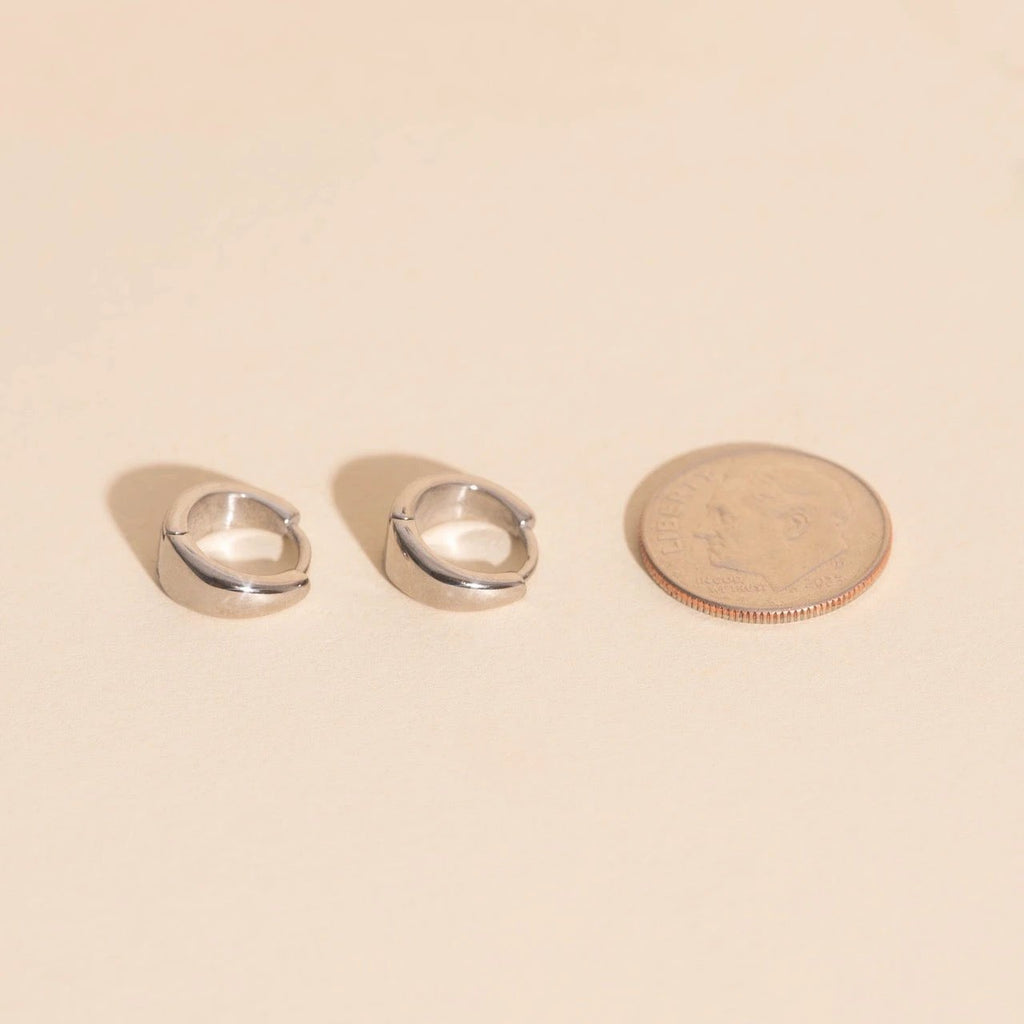 Chunky Teardrop Mini Huggie Hoop Earrings by Oh Clementine
