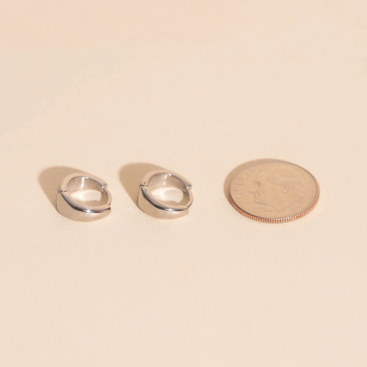 Chunky Teardrop Mini Huggie Hoop Earrings by Oh Clementine