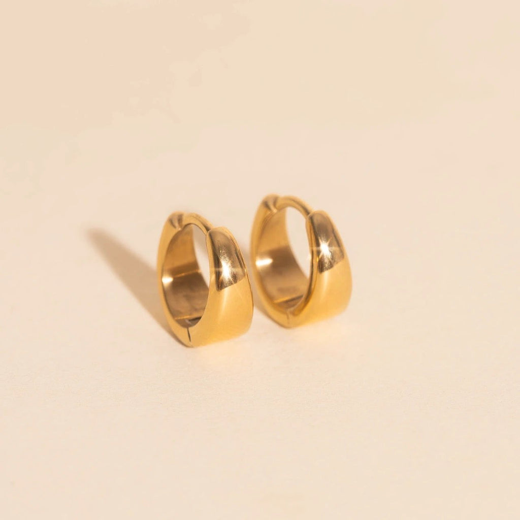 Chunky Teardrop Mini Huggie Hoop Earrings by Oh Clementine