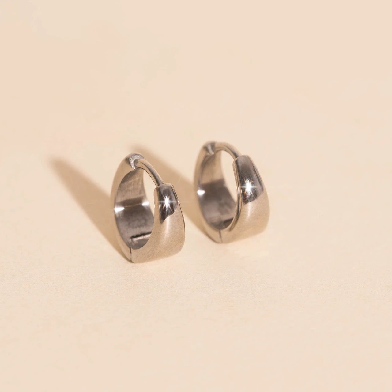 Chunky Teardrop Mini Huggie Hoop Earrings by Oh Clementine