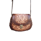 Cincelada Floral Leather Crossbody | Hand Tooled Saddle Purse