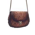 Cincelada Floral Leather Crossbody | Hand Tooled Saddle Purse Mexican Purse La Vie Bien Cincelada Floral Leather Crossbody | Hand Tooled Saddle Purse
