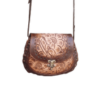 Cincelada Floral Leather Crossbody | Hand Tooled Saddle Purse Mexican Purse La Vie Bien Cincelada Floral Leather Crossbody | Hand Tooled Saddle Purse