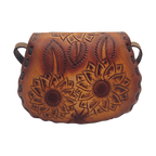 Cincelada Floral Leather Crossbody | Hand Tooled Saddle Purse Mexican Purse La Vie Bien Cincelada Floral Leather Crossbody | Hand Tooled Saddle Purse