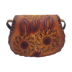 Cincelada Floral Leather Crossbody | Hand Tooled Saddle Purse