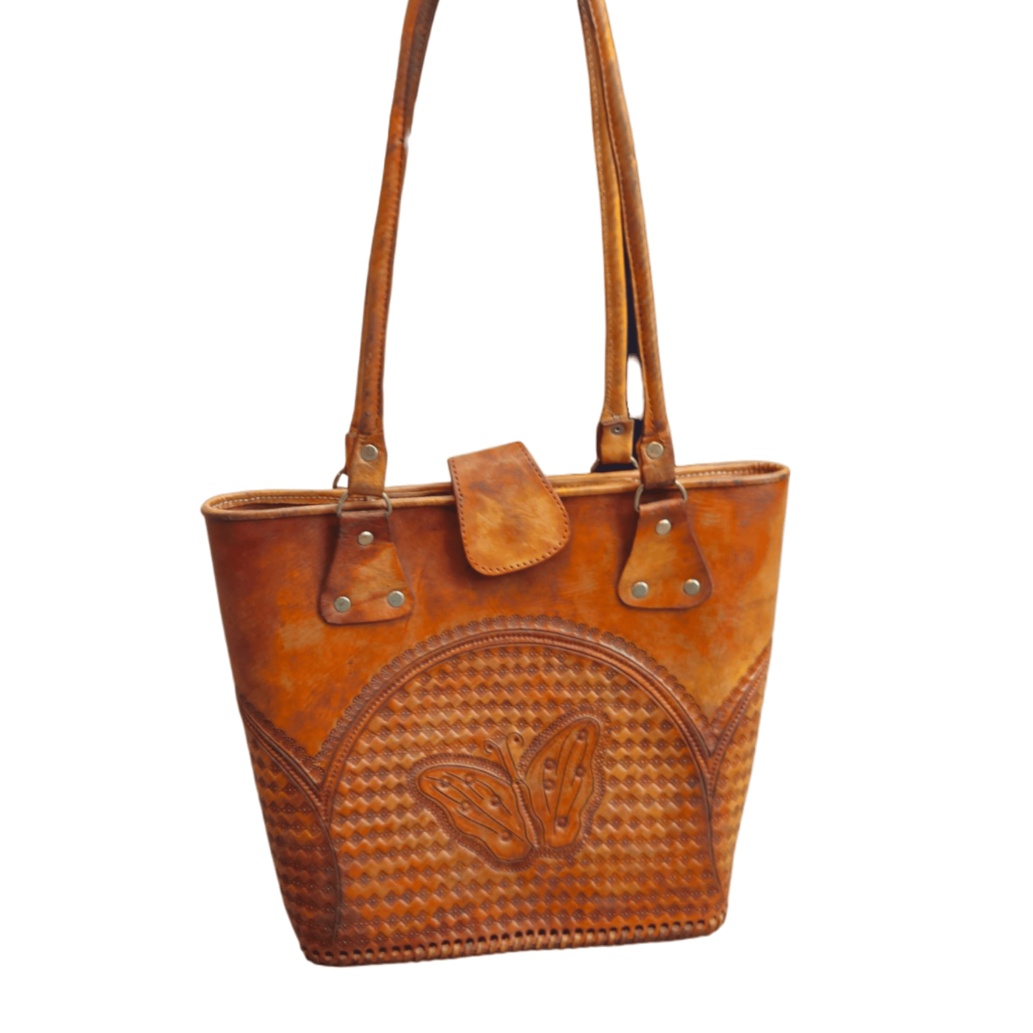 Cincelada Leather Tote | Hand Tooled Mexican Butterfly Bag Mexican Purse La Vie Bien Cincelada Leather Tote | Hand Tooled Mexican Butterfly Bag