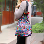Cinch Hmong Embroidered Shoulder Purse - Thailand Bags La Vie Bien Cinch Hmong Embroidered Shoulder Purse - Thailand