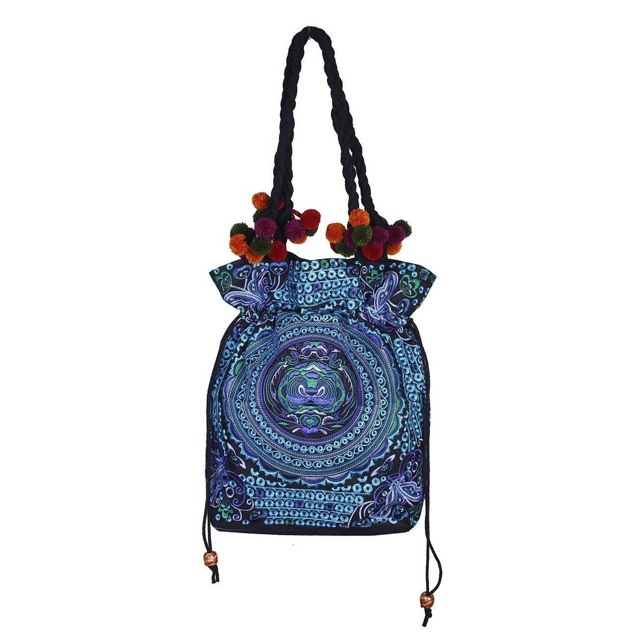Cinch Hmong Embroidered Shoulder Purse - Thailand Bags La Vie Bien Cinch Hmong Embroidered Shoulder Purse - Thailand