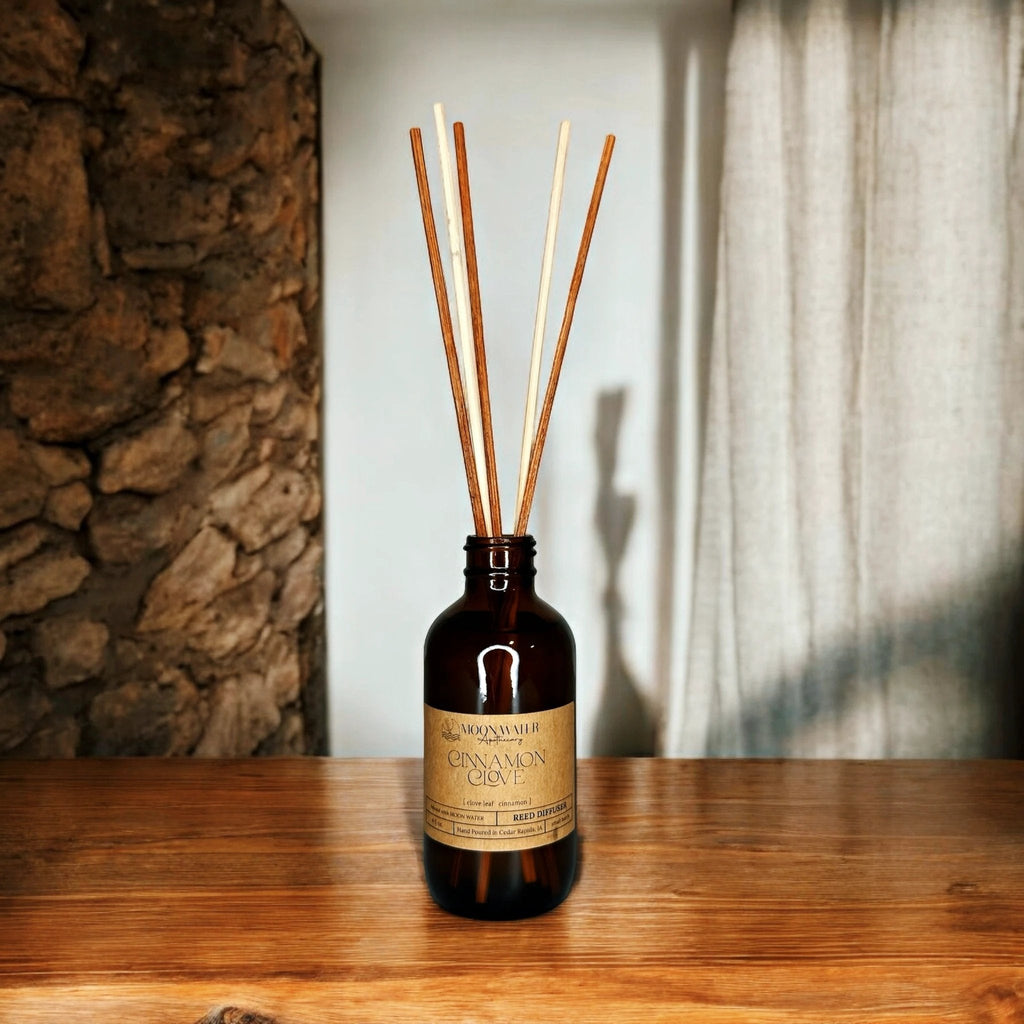 Cinnamon + Clove - ROOM SPRAY & REED DIFFUSER, Warm Spiced Home Fragrance - by Moon Water Apothecary
