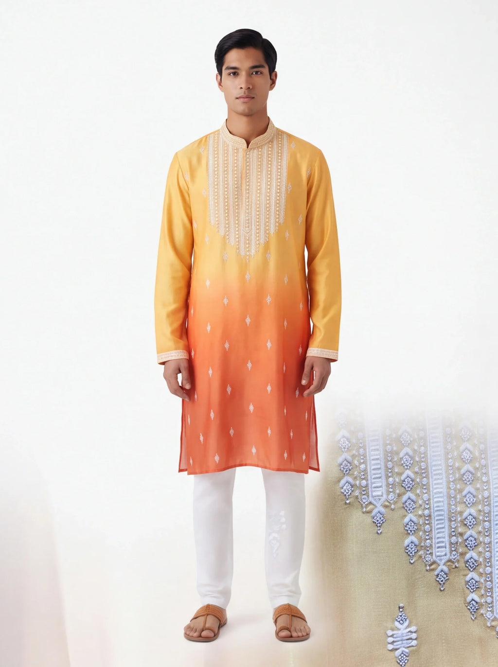 2103 - Dual shade orange kurta set