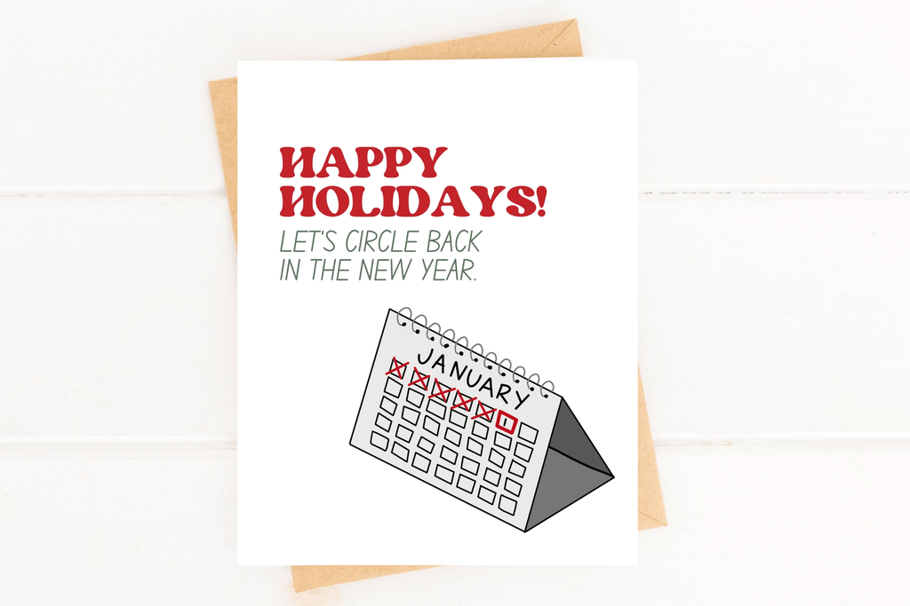 Circle Back Funny Holiday Card for the Office Coworker Card by Five Dot Post