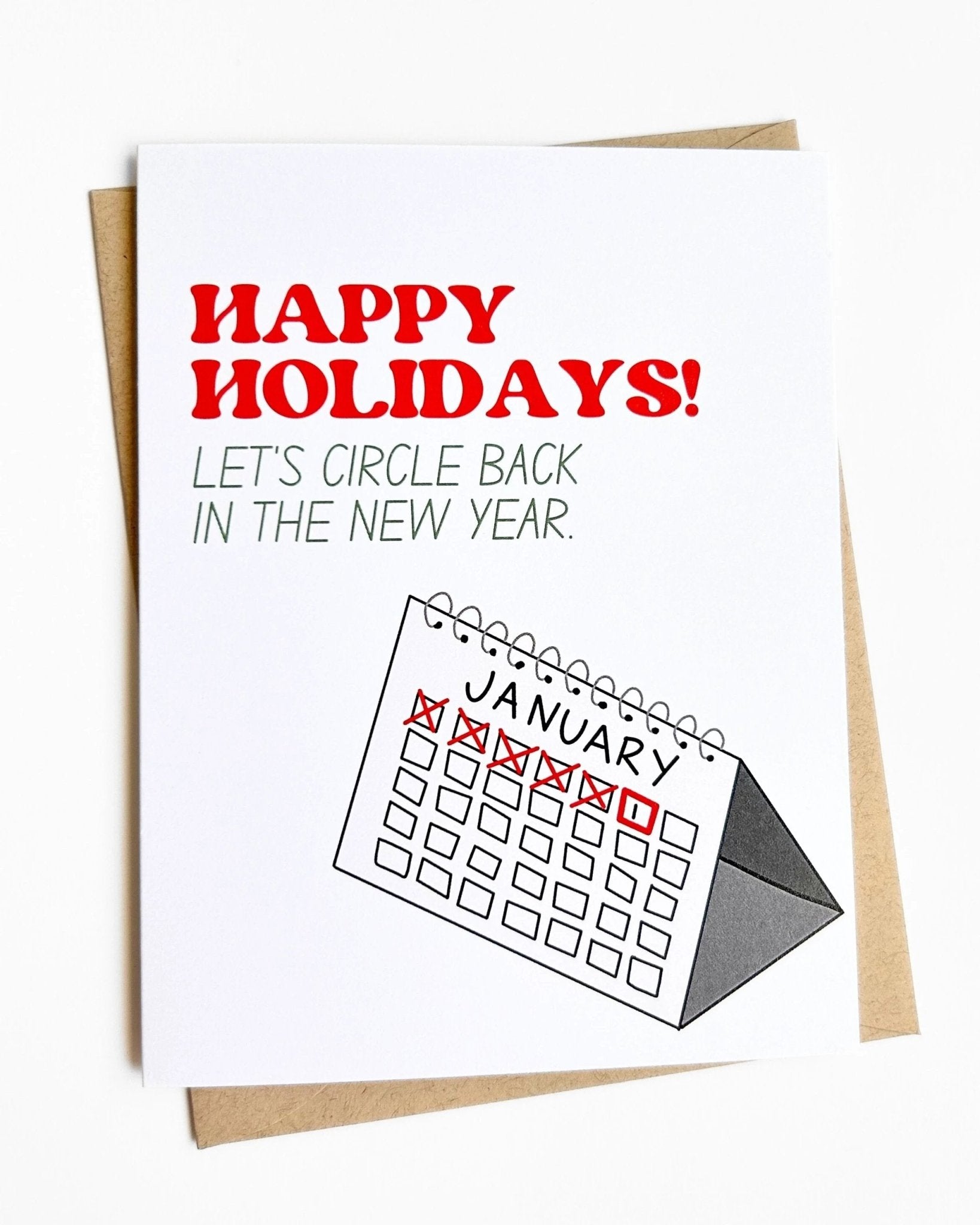Circle Back Funny Holiday Card for the Office Coworker Card by Five Dot Post