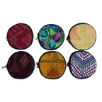 Circle Huipil Coin Purse / Keychain - Guatemala Keychains La Vie Bien Circle Huipil Coin Purse / Keychain - Guatemala
