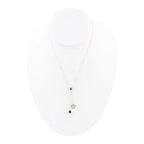 Circle Two-Toned Grey Labradorite Sterling Silver Necklace by Barse Jewelry