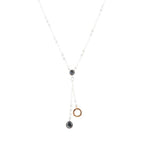 Circle Two-Toned Grey Labradorite Sterling Silver Necklace by Barse Jewelry