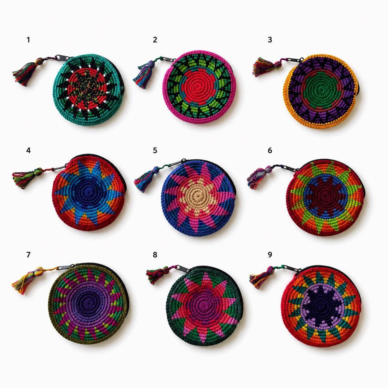 Moon Crochet Multicolor Handmade Coin Purse - Guatemala