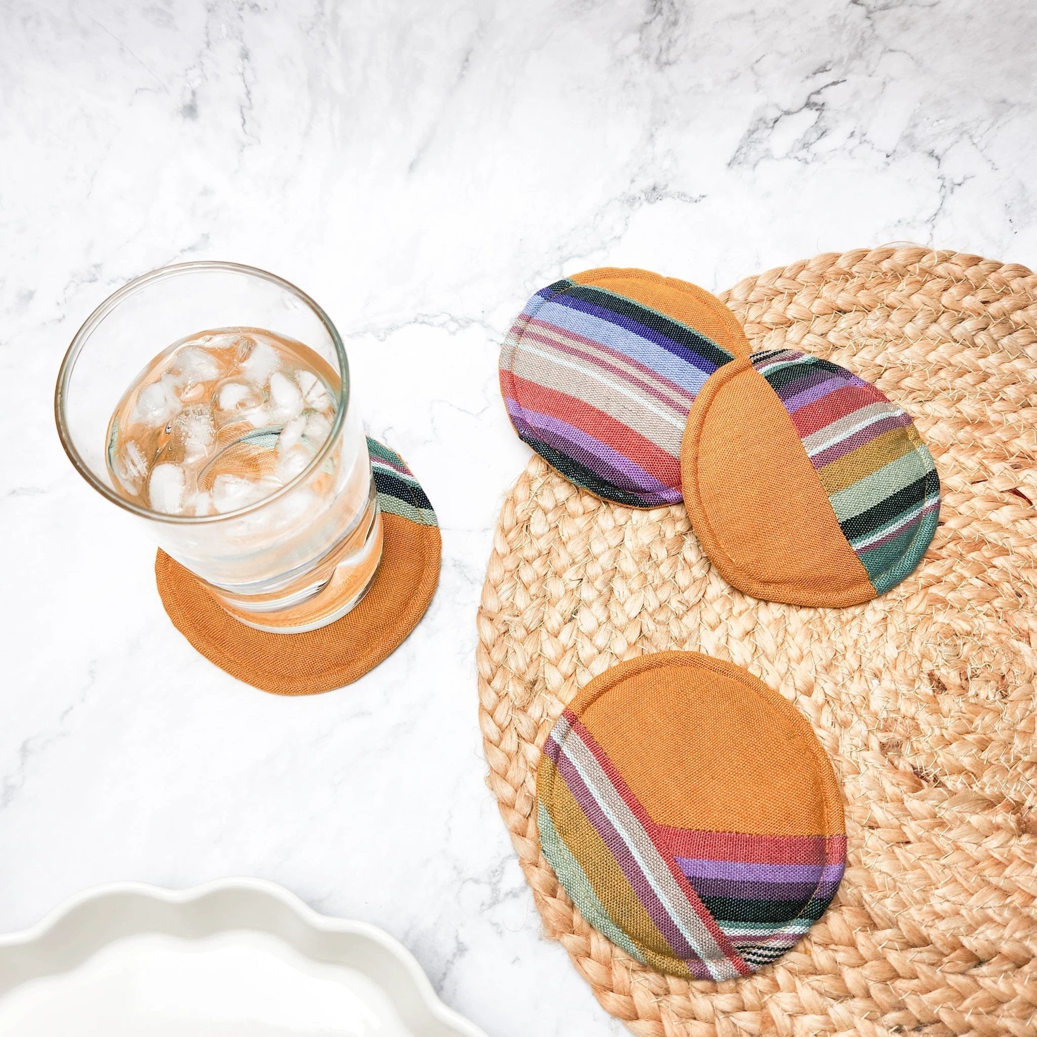 Circular Woven Guatemalan Coasters by Upavim Crafts