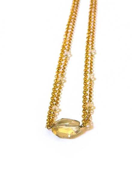 Citrine Stone Necklace by Ethical Trade Co