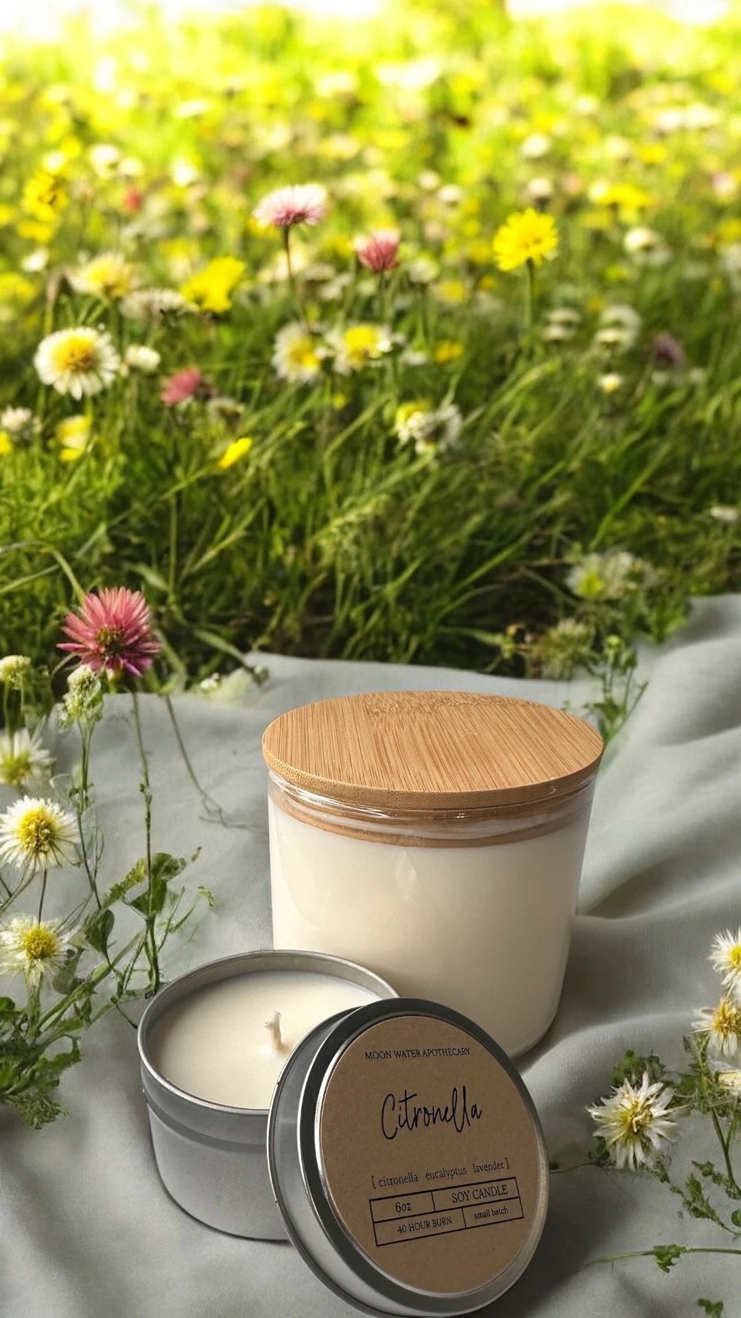 Citronella Candle – 16 oz 3-Wick Outdoor Mosquito Repellent with Essential Oils -- by Moon Water Apothecary! by Moon Water Apothecary
