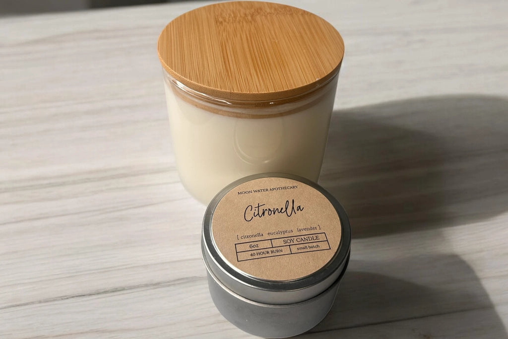 Citronella Candle – 16 oz 3-Wick Outdoor Mosquito Repellent with Essential Oils -- by Moon Water Apothecary! by Moon Water Apothecary