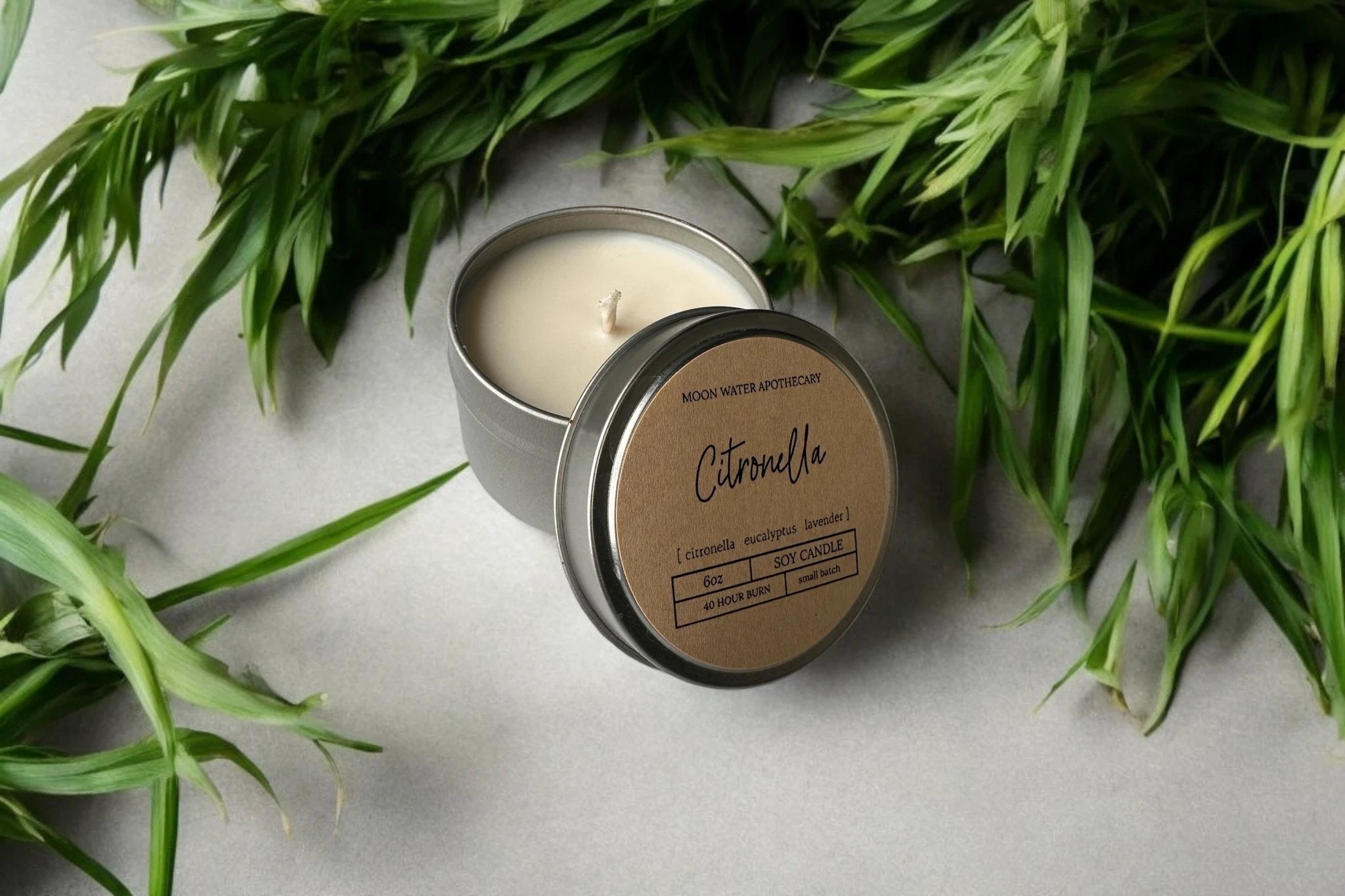 Citronella Candle – 16 oz 3-Wick Outdoor Mosquito Repellent with Essential Oils -- by Moon Water Apothecary! by Moon Water Apothecary
