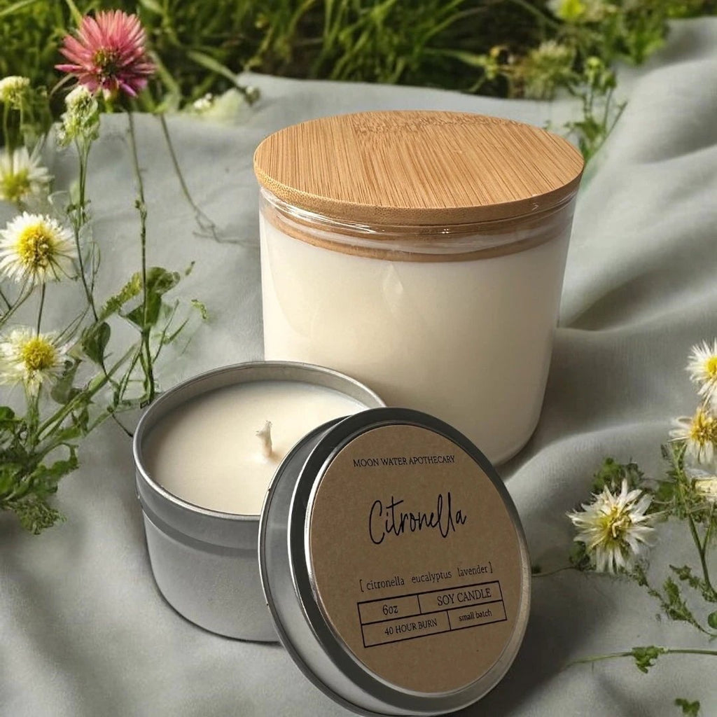 Citronella Candle – 16 oz 3-Wick Outdoor Mosquito Repellent with Essential Oils -- by Moon Water Apothecary! by Moon Water Apothecary