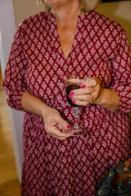 The Francesca Midi Dress in Spiced Merlot by Carla Kiley Collection
