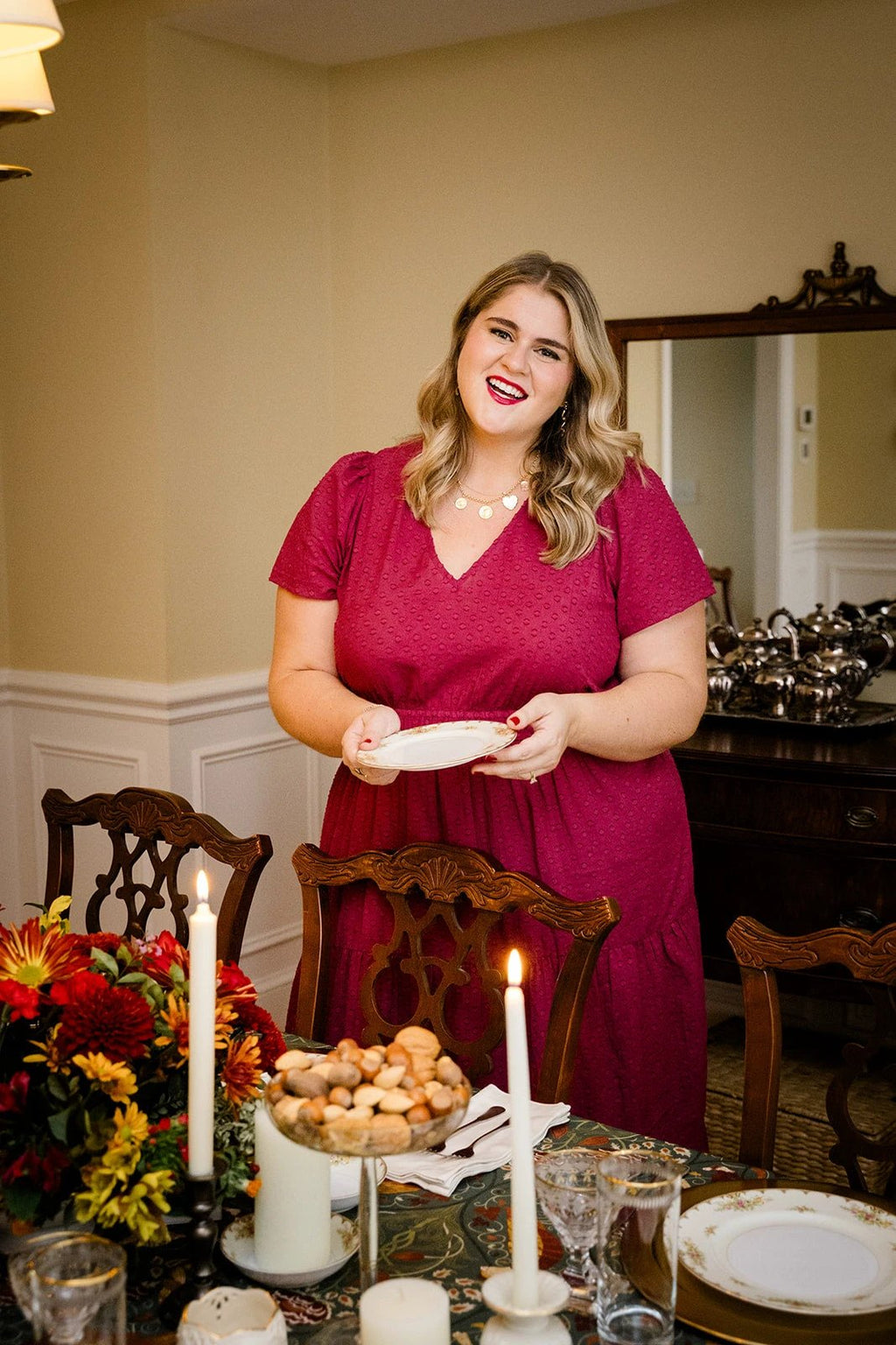 The Sarah Maxi Dress in Sugar Plum Dobby by Carla Kiley Collection