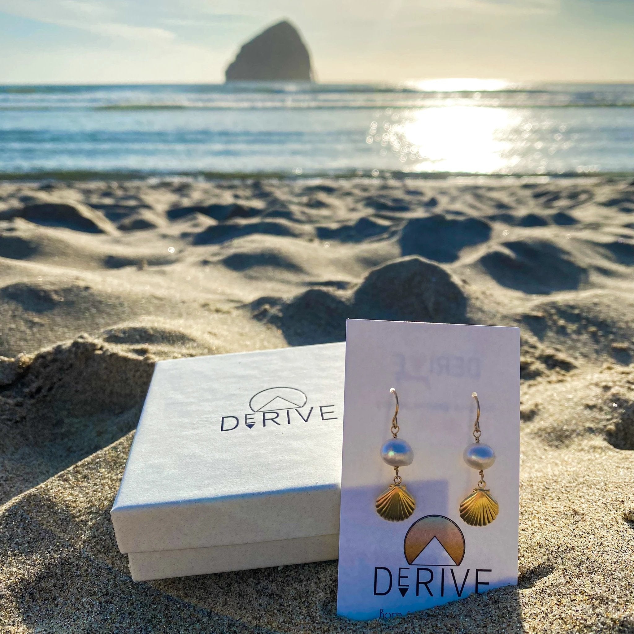 Clam Shell Pearl Earrings by Derive Jewelry