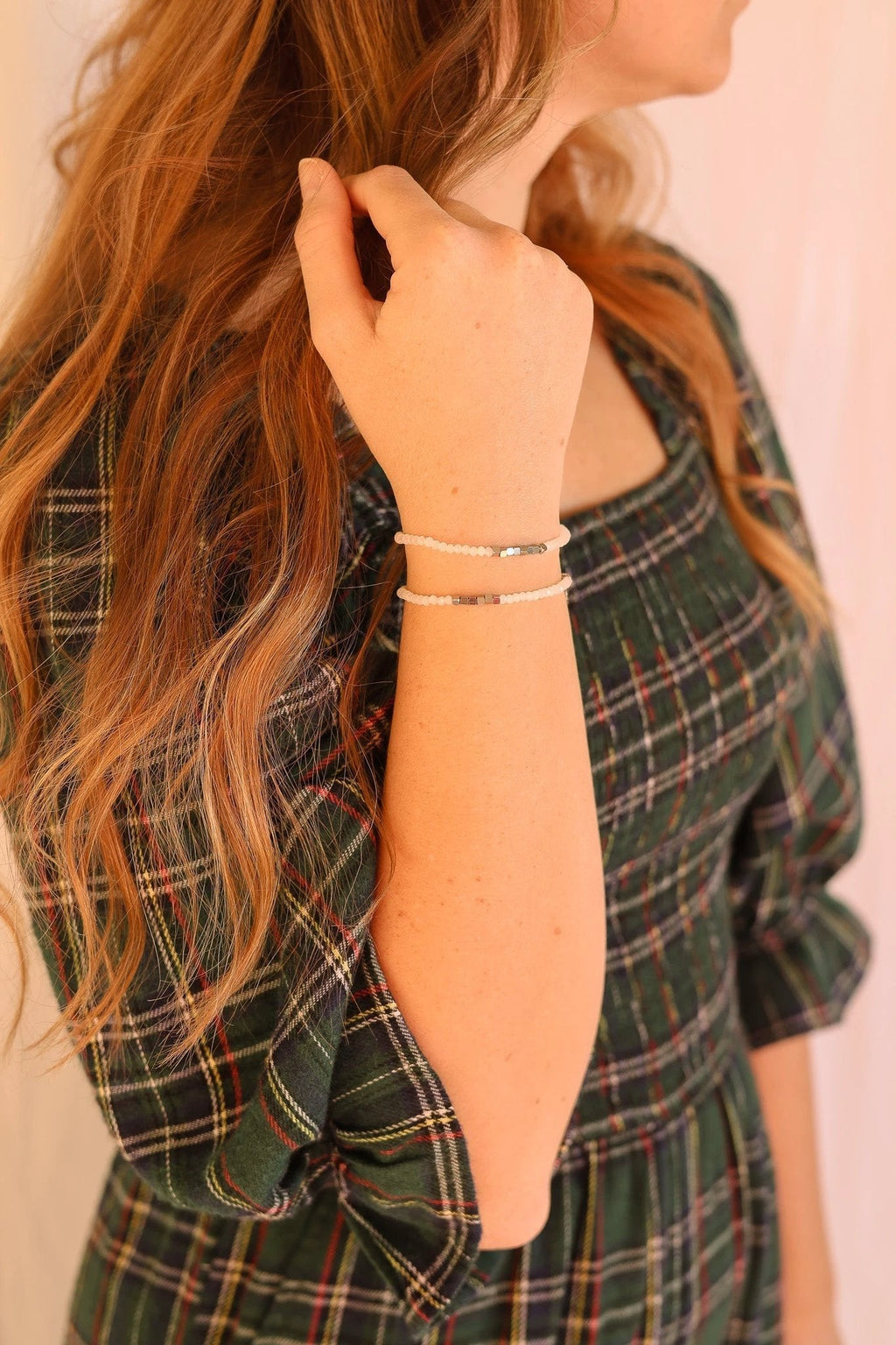 Clara Bracelet Set in White by Rose & Clay