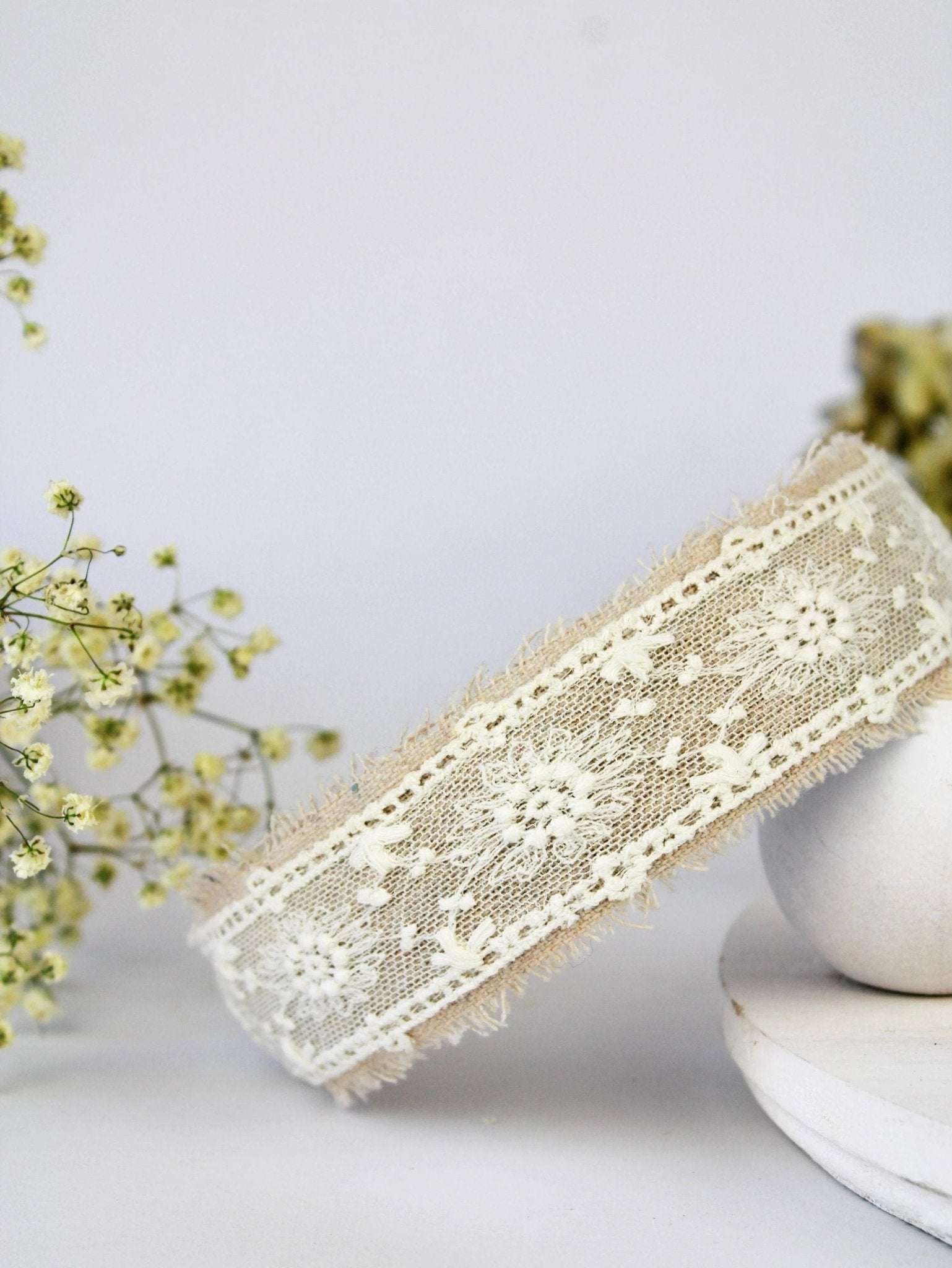 Clara Lace and Linen Hair Clip by Ash & Rose