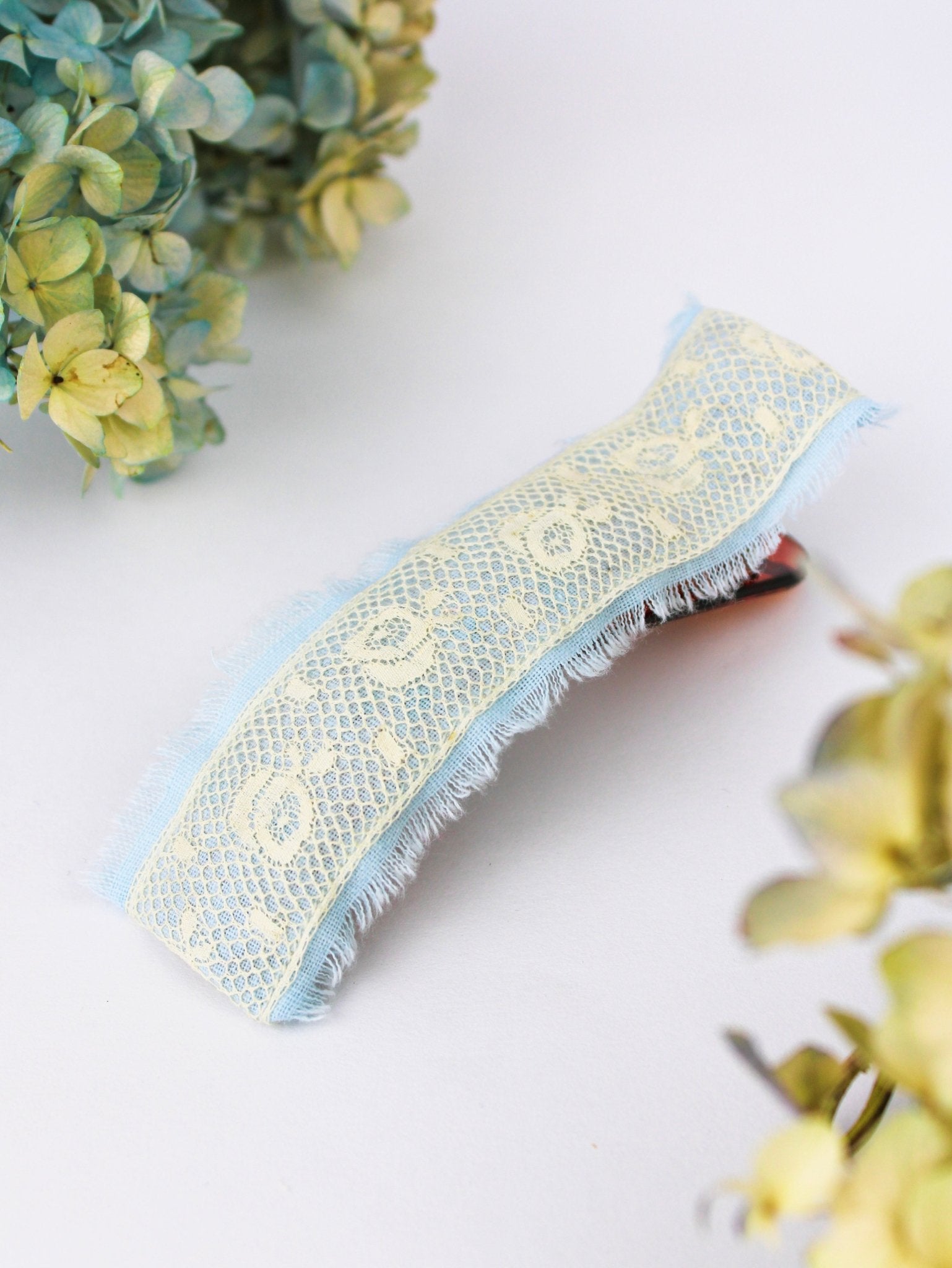 Clara Lace and Linen Hair Clip by Ash & Rose
